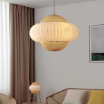Japanese Woven Fabric Chandelier: Unique Lighting Elegance