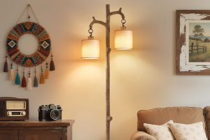 Enhance Your Reading Nook with a Turned Wood Floor Lamp